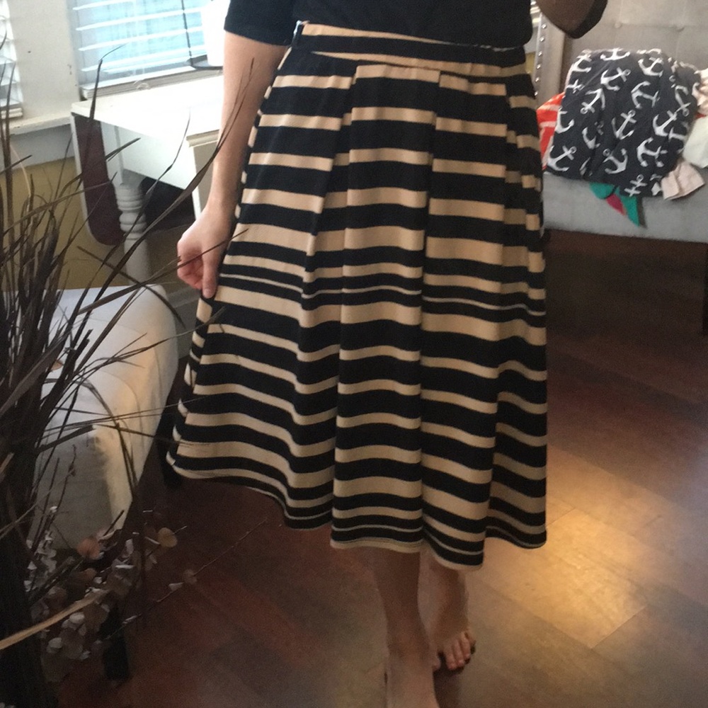 Black and Tan striped skirt (in great condition)